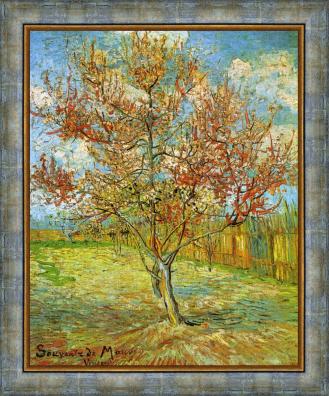 "Pink Peach Tree in Blossom Reminiscence of Mauve" №21318